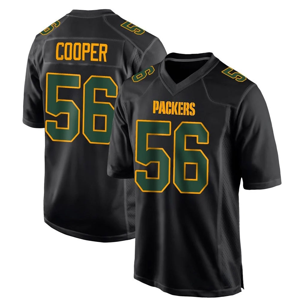 Friene GB.Packers #56 Edgerrin Cooper Player Black Fashion Home Game Stitched Jerseys