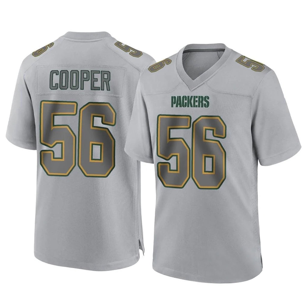 Friene GB.Packers #56 Edgerrin Cooper Player Gray Atmosphere Fashion Home Game Stitched Jerseys