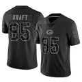 Friene GB.Packers #85 Tucker Kraft Player Black Reflective Limited Home Game Stitched Jerseys
