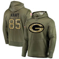 Friene GB.Packers #85 Tucker Kraft Player Olive Salute to Service Pullover Hoodie Game Stitched Jerseys