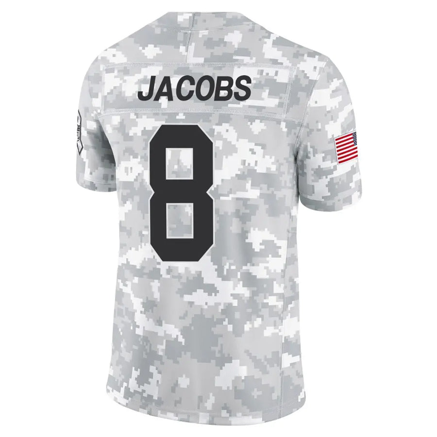 Friene GB.Packers #8 Josh Jacobs Player Limited Arctic Camo Salute to Service Stitched Jerseys