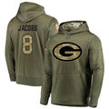 Friene GB.Packers #8 Josh Jacobs Player Olive Salute to Service Pullover Hoodie Game Stitched Jerseys