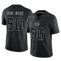 Friene GB.Packers #90 Lukas Van Ness Player Black Reflective Limited Home Game Stitched Jerseys