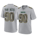 Friene GB.Packers #90 Lukas Van Ness Player Gray Atmosphere Fashion Home Game Stitched Jerseys