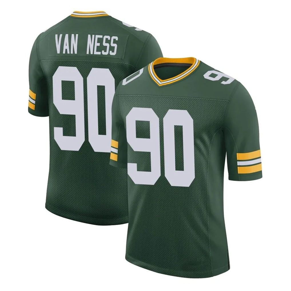 Friene GB.Packers #90 Lukas Van Ness Player Green Limited Classic Home Game Stitched Jerseys