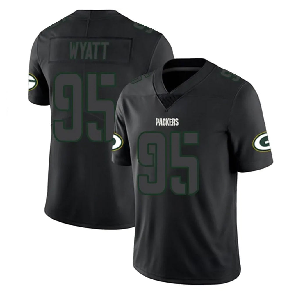 Friene GB.Packers #95 Devonte Wyatt Player Black Impact Limited Home Game Stitched Jerseys