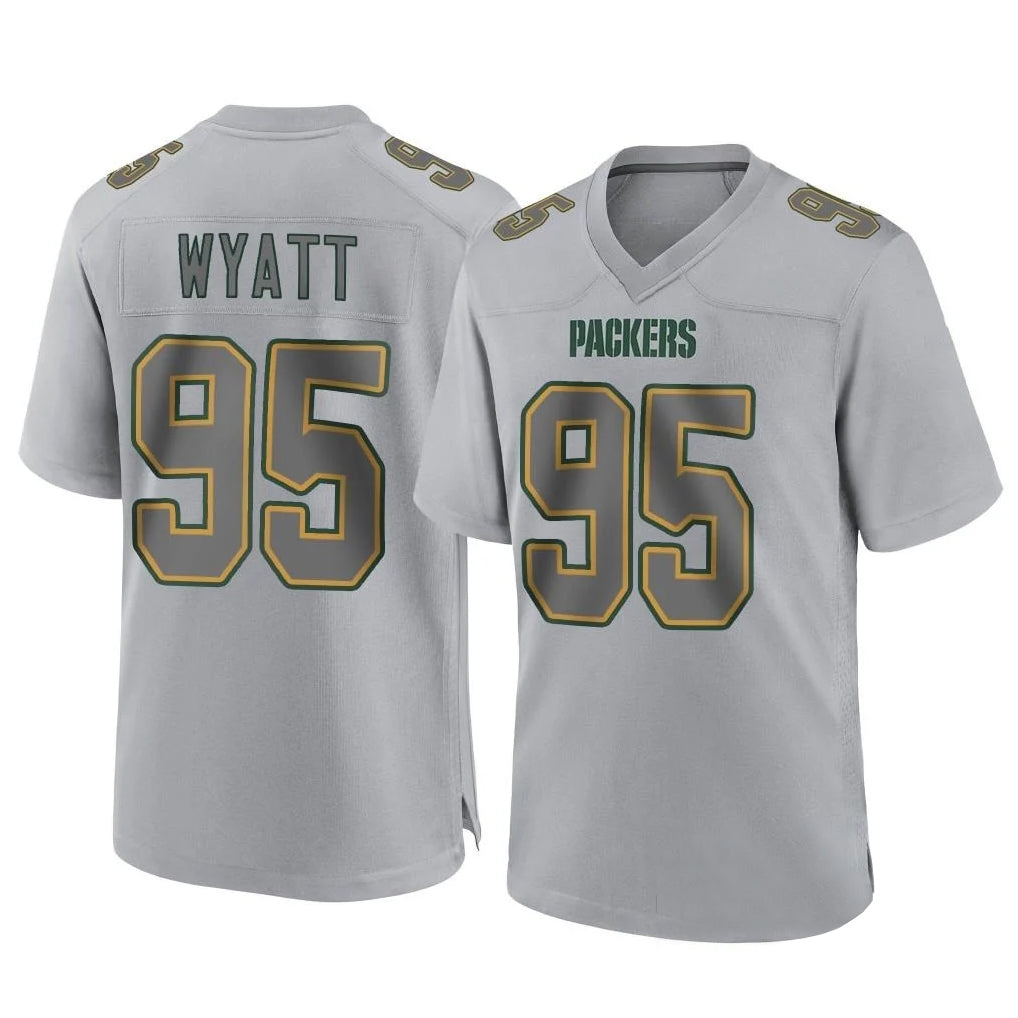 Friene GB.Packers #95 Devonte Wyatt Player Gray Atmosphere Fashion Home Game Stitched Jerseys