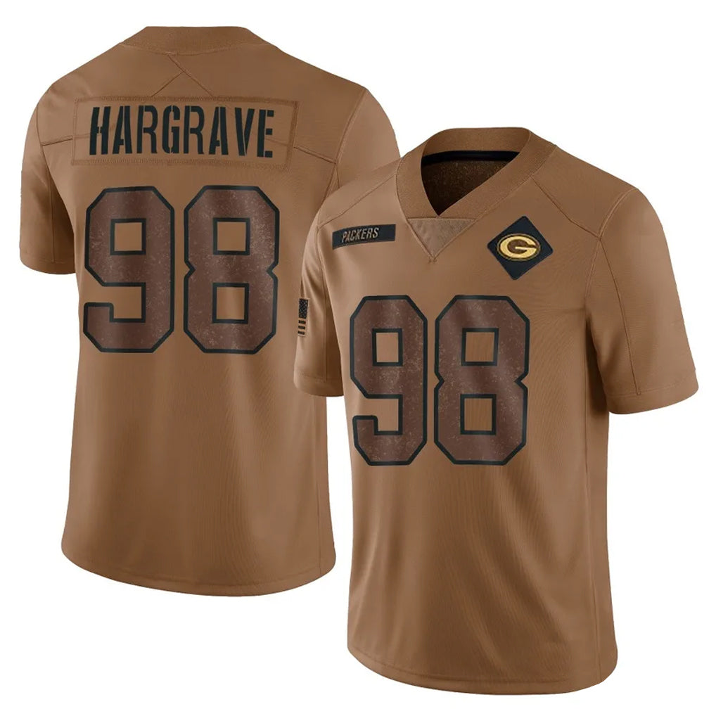 Friene GB.Packers #98 Javon Hargrave Player Brown Salute To Service Limited Stitched Jerseys