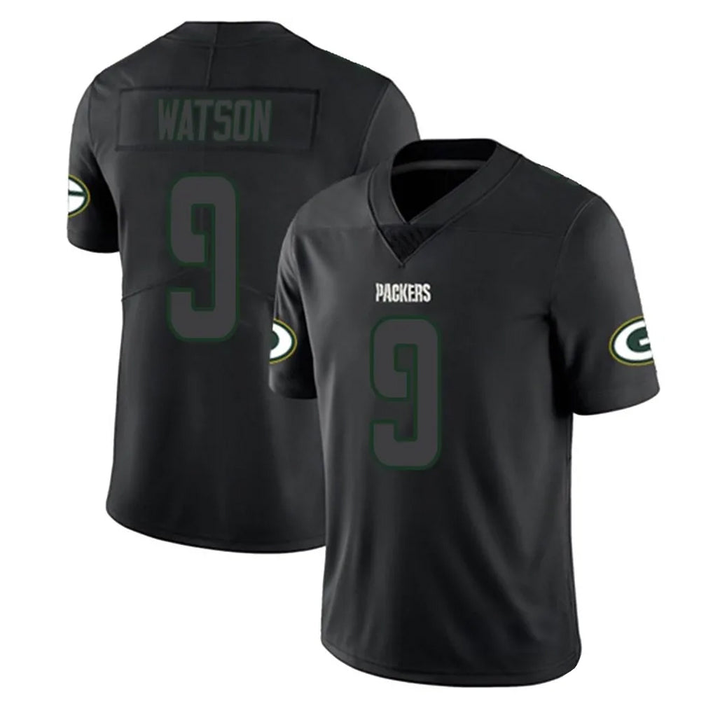 Friene GB.Packers #9 Christian Watson Player Black Impact Limited Home Game Stitched Jerseys