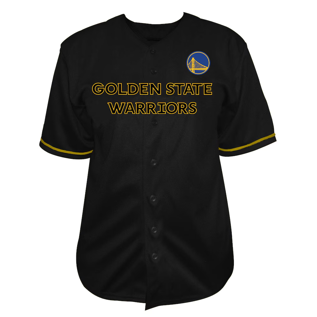 Friene GS.Warriors Black Big & Tall Pop Full-Button Jerseys