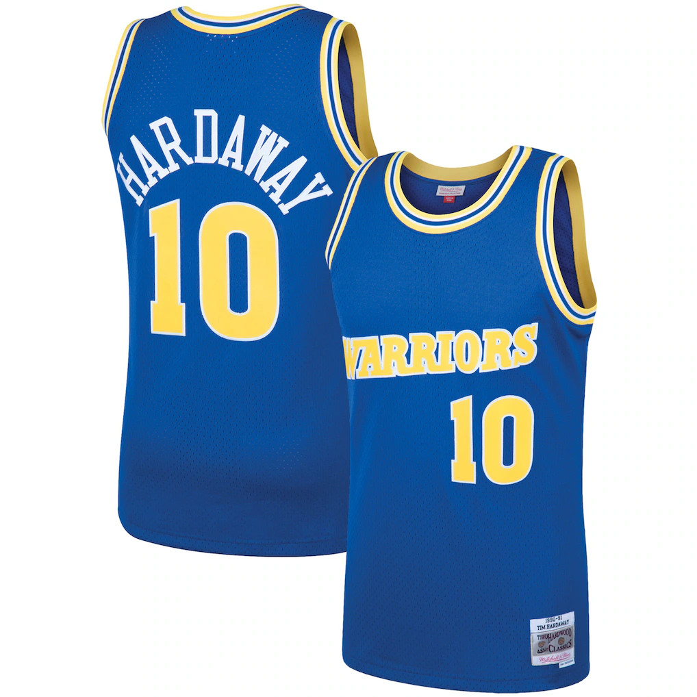 Friene GS.Warriors #10 Tim Hardaway Mitchell & Ness Royal 199091 Hardwood Classics Swingman Jerseys