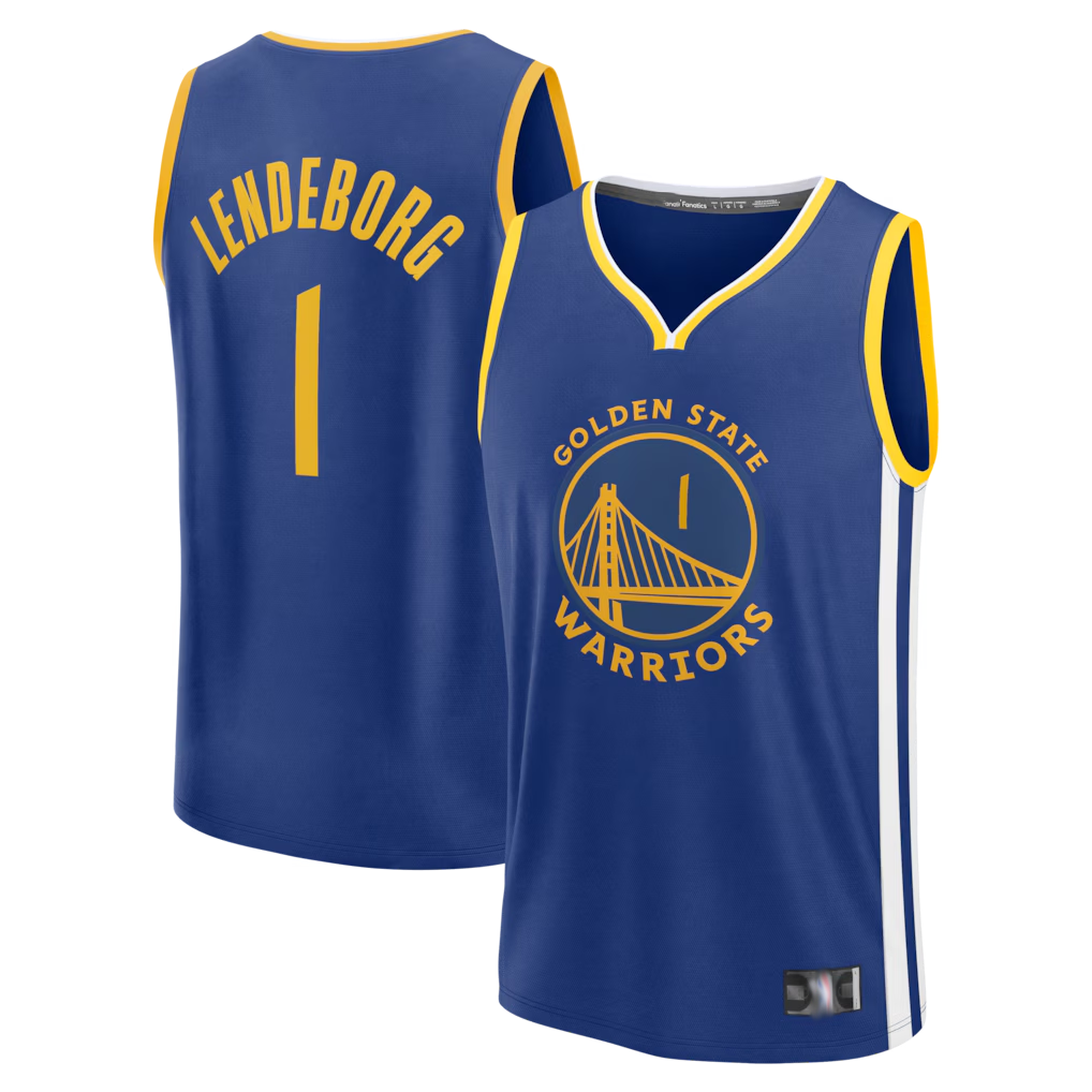Friene GS.Warriors #1 Yaxel Lendeborg Royal 2026  Draft First Round Pick Fast Break Jerseys - Icon Edition