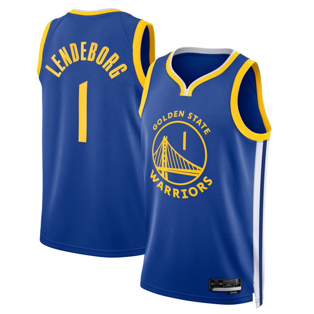 Friene GS.Warriors #1 Yaxel Lendeborg Royal Swingman Jerseys - Icon Edition