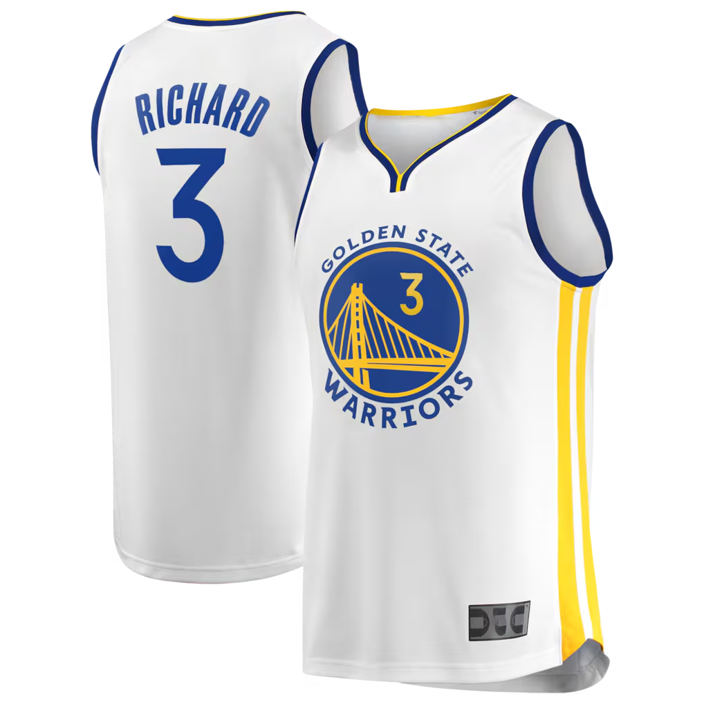 Friene GS.Warriors #3 Will Richard White Fast Break Replica Player Jerseys - Association Edition
