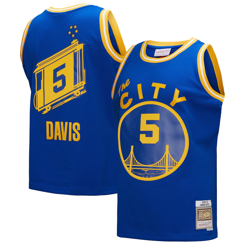 Friene GS.Warriors #5 Baron Davis Mitchell & Ness Royal Hardwood Classics 200405 Swingman Jerseys