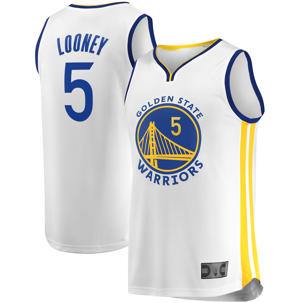 Friene GS.Warriors #5 Kevon Looney White Fast Break Player Replica Jerseys - Association Edition