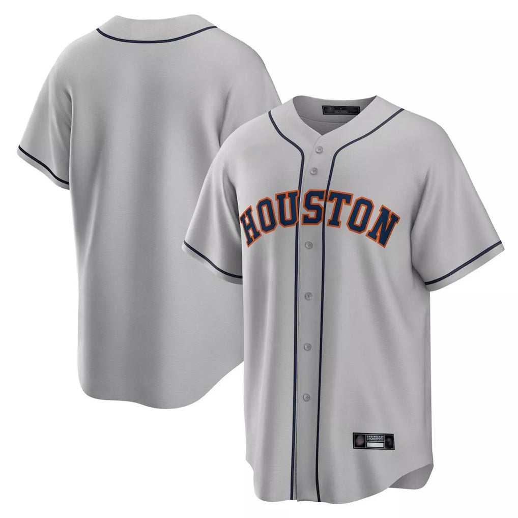 Friene H.Astros Gray Home Game Blank Player Stitched Jerseys