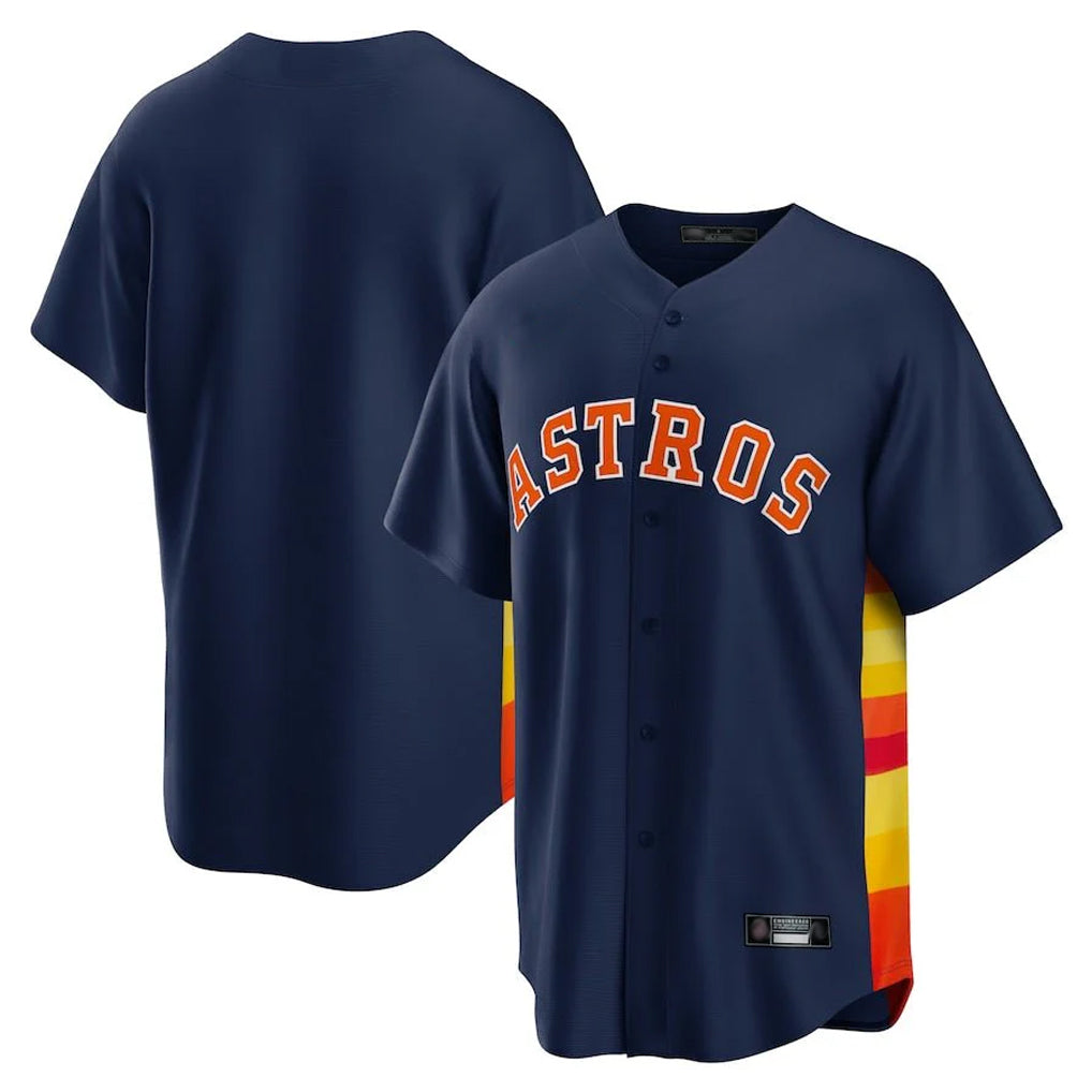 Friene H.Astros Navy Home Game Blank Player Stitched Jerseys