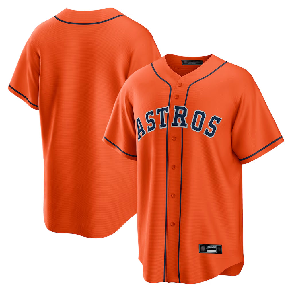 Friene H.Astros Orange Home Game Blank Player Stitched Jerseys