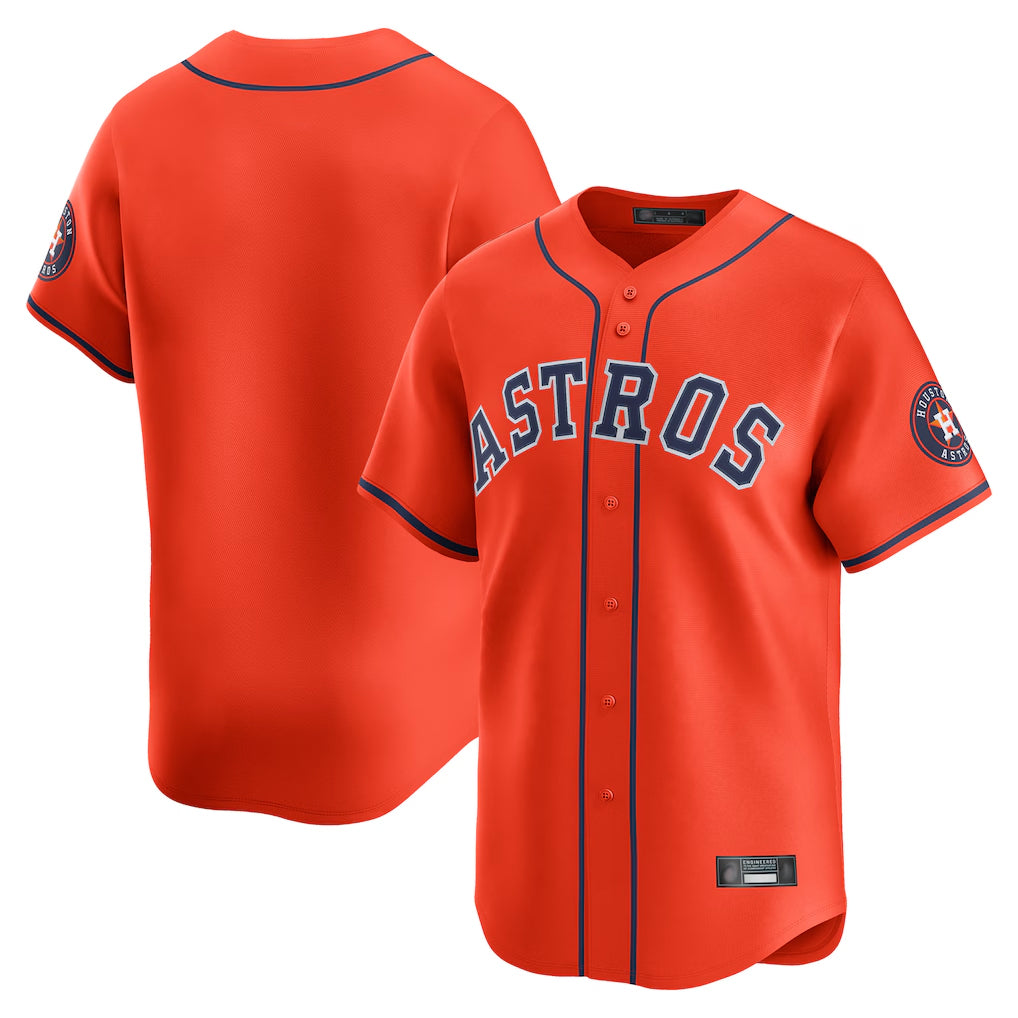 Friene H.Astros Orange Home Limited Blank Player Stitched Jerseys