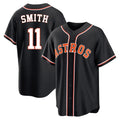 Friene H.Astros #11 Cam Smith Player Black Fashion Out Home Game Stitched Jerseys