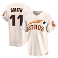 Friene H.Astros #11 Cam Smith Player Cream Throwback Cooperstown Collection Limited Stitched Jerseys