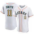 Friene H.Astros #11 Cam Smith Player Gold Collection Limited Elite Home Stitched Jerseys