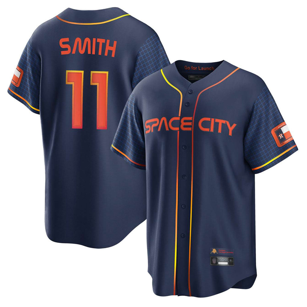 Friene H.Astros #11 Cam Smith Player Navy City Connect Home Game Stitched Jerseys