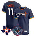 Friene H.Astros #11 Cam Smith Player Navy City Connect Texas Patch Vapor Premier Limited Elite Home Stitched Jerseys