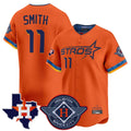 Friene H.Astros #11 Cam Smith Player Orange City Connect Texas Patch Vapor Premier Limited Home Stitched Jerseys
