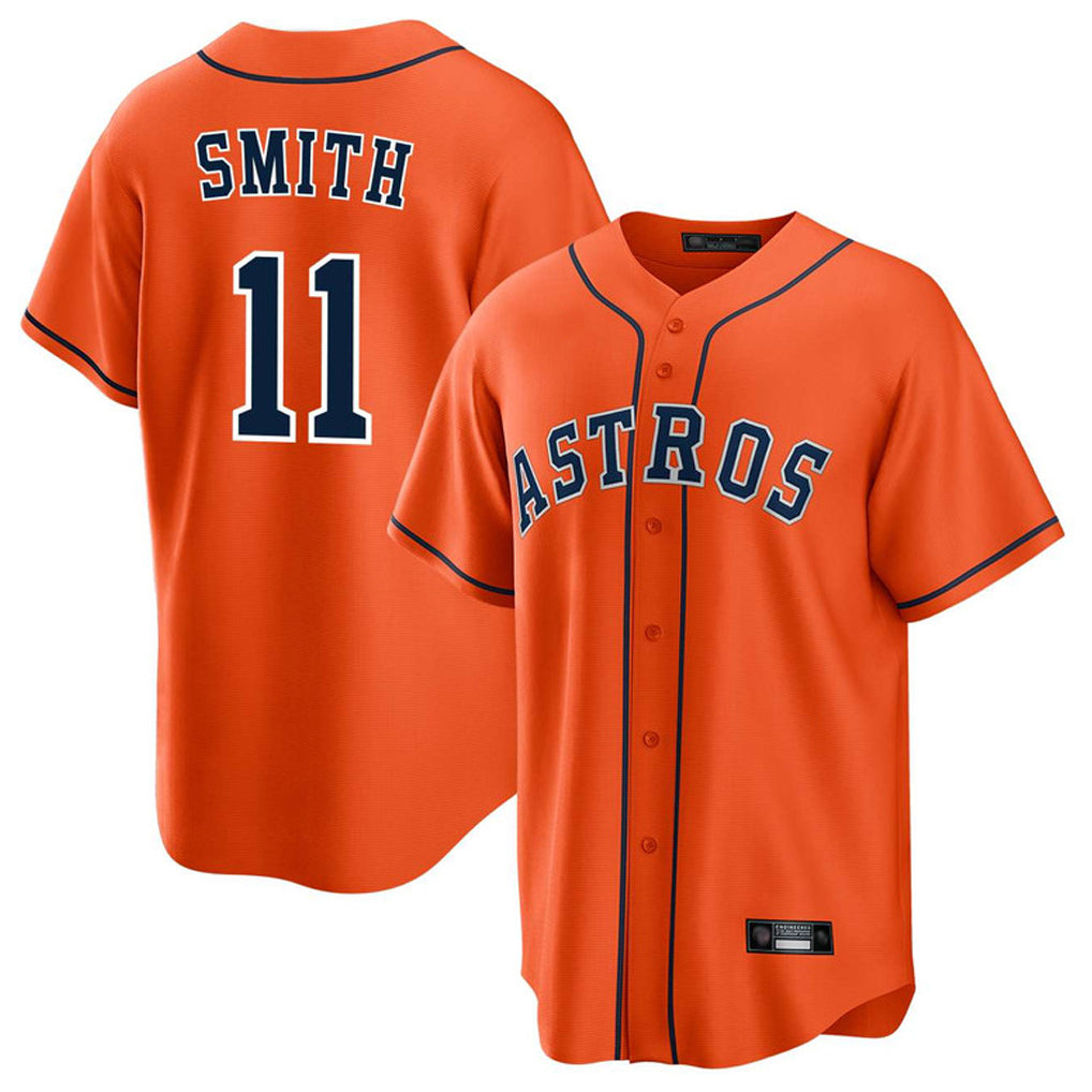 Friene H.Astros #11 Cam Smith Player Orange Home Game Stitched Jerseys