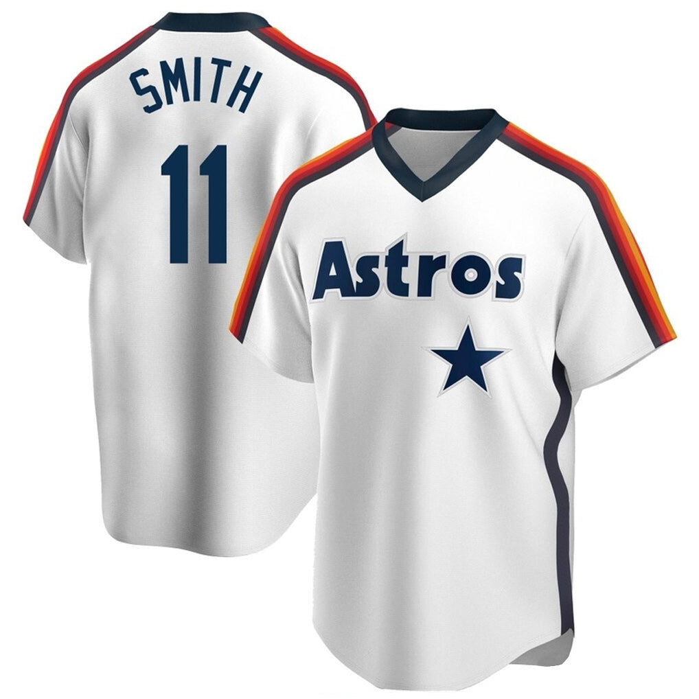 Friene H.Astros #11 Cam Smith Player White Cooperstown Collection T-shirt Stitched Jerseys