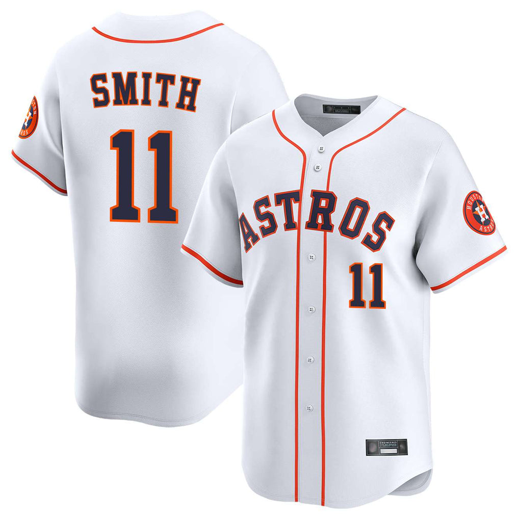 Friene H.Astros #11 Cam Smith Player White Home Limited Stitched Jerseys