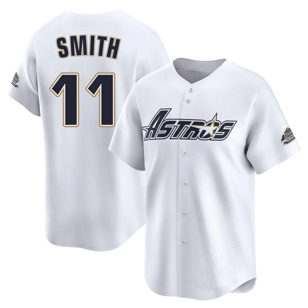 Friene H.Astros #11 Cam Smith Player White Throwback Cooperstown Collection Limited Stitched Jerseys