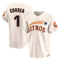 Friene H.Astros #1 Carlos Correa Player Cream Throwback Cooperstown Collection Limited Stitched Jerseys