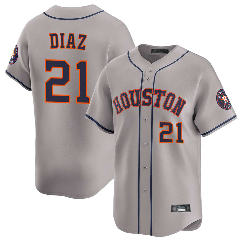 Friene H.Astros #21 Yainer Diaz Player Gray Home Limited Stitched Jerseys