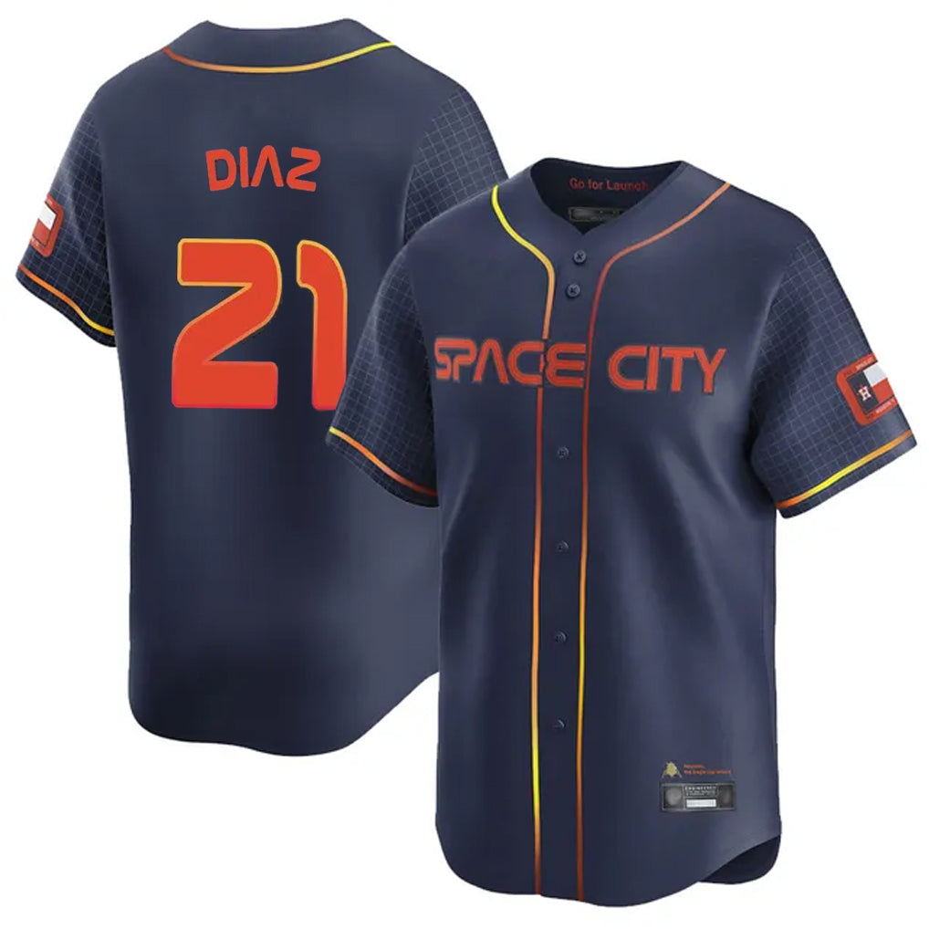 Friene H.Astros #21 Yainer Diaz Player Navy City Connect Home Limited Stitched Jerseys