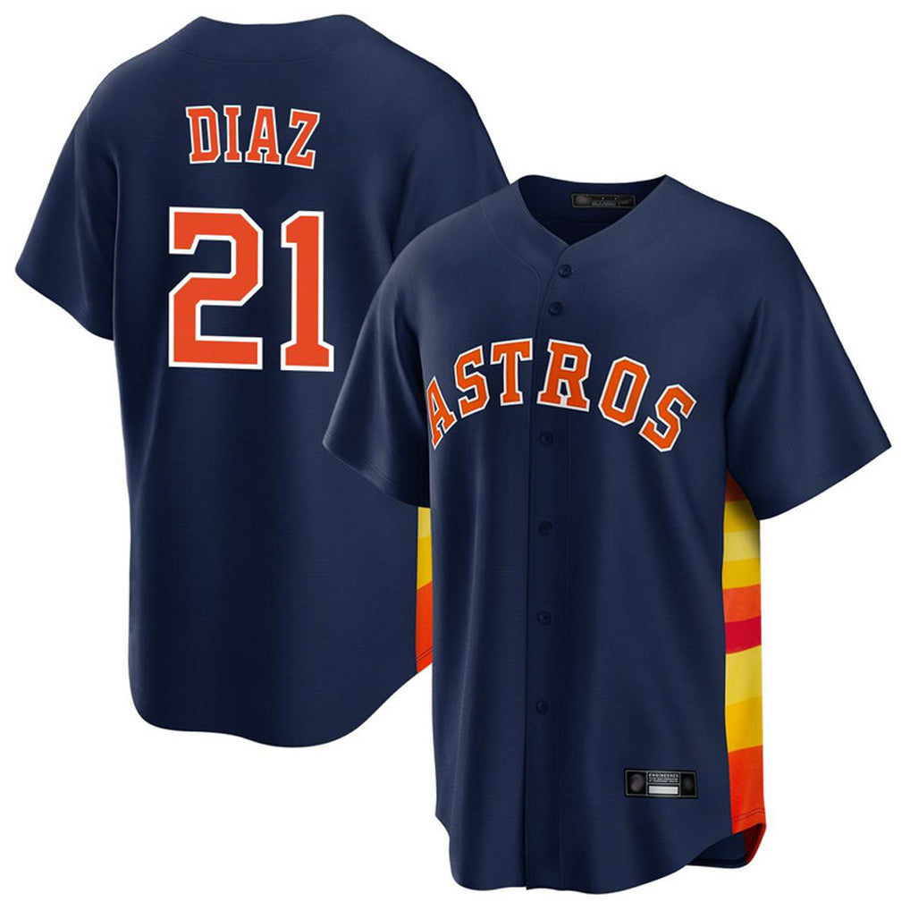 Friene H.Astros #21 Yainer Diaz Player Navy Home Game Stitched Jerseys