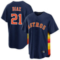 Friene H.Astros #21 Yainer Diaz Player Navy Home Game Stitched Jerseys