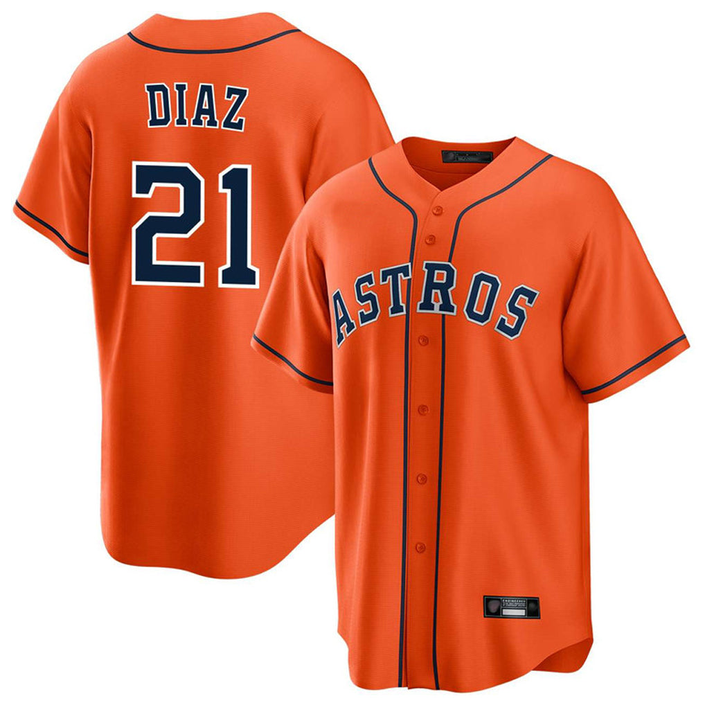 Friene H.Astros #21 Yainer Diaz Player Orange Home Game Stitched Jerseys