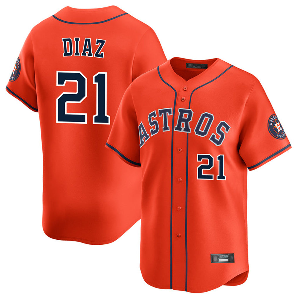 Friene H.Astros #21 Yainer Diaz Player Orange Home Limited Stitched Jerseys