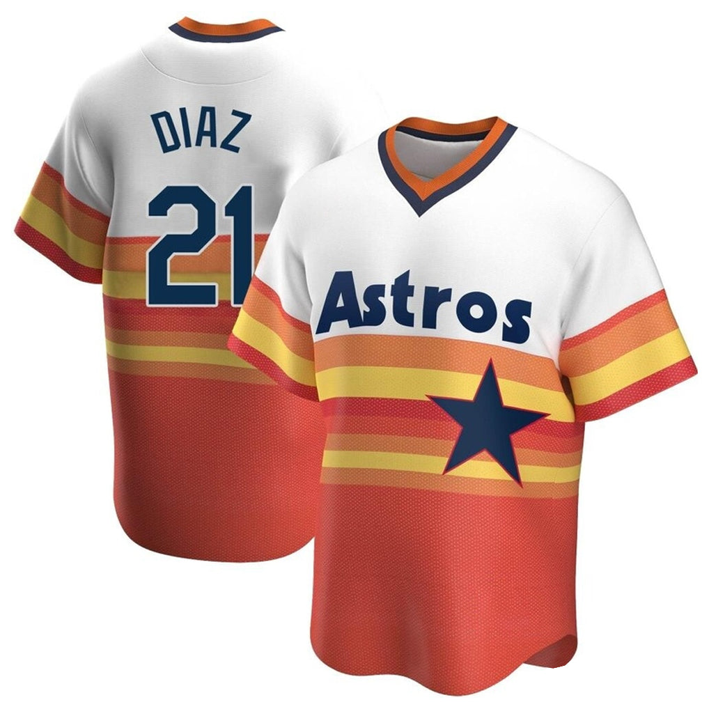 Friene H.Astros #21 Yainer Diaz Player Rainbow Cooperstown Collection T-shirt Stitched Jerseys