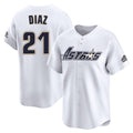 Friene H.Astros #21 Yainer Diaz Player White Throwback Cooperstown Collection Limited Stitched Jerseys