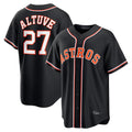 Friene H.Astros #27 Jose Altuve Player Black Fashion Out Home Game Stitched Jerseys