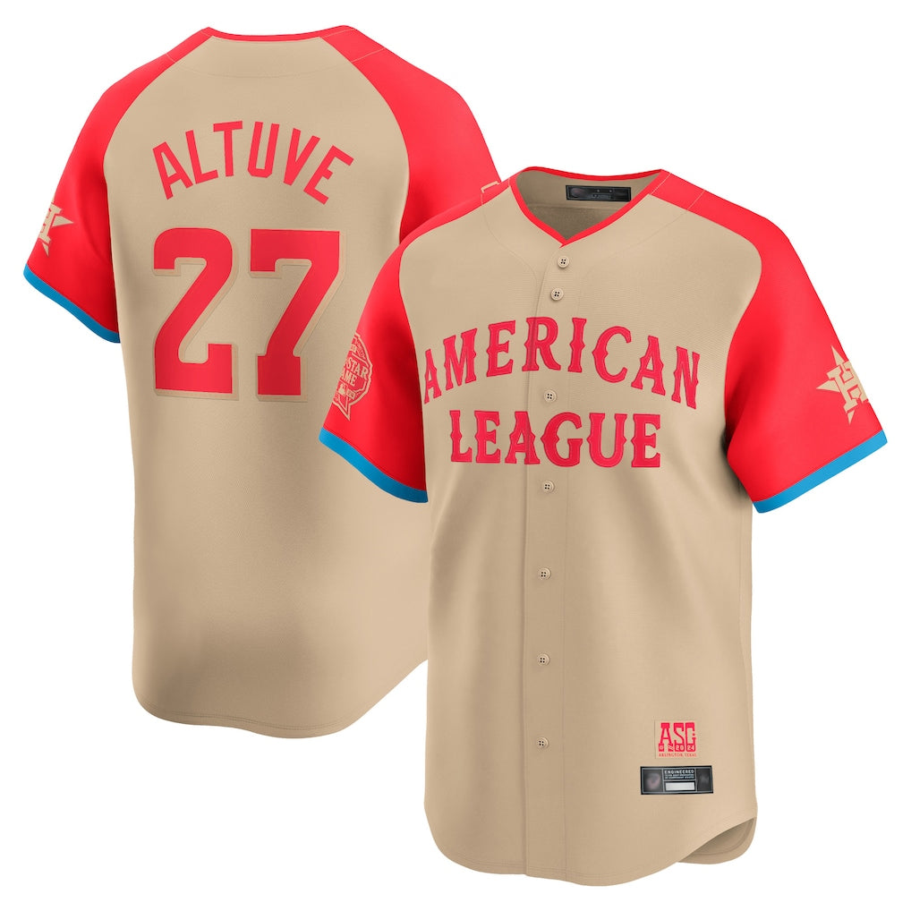Friene H.Astros #27 Jose Altuve Player Cream American League All-Star Game Limited Stitched Jerseys