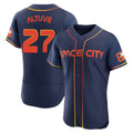 Friene H.Astros #27 Jose Altuve Player Navy City Connect Limited Elite Home Stitched Jerseys