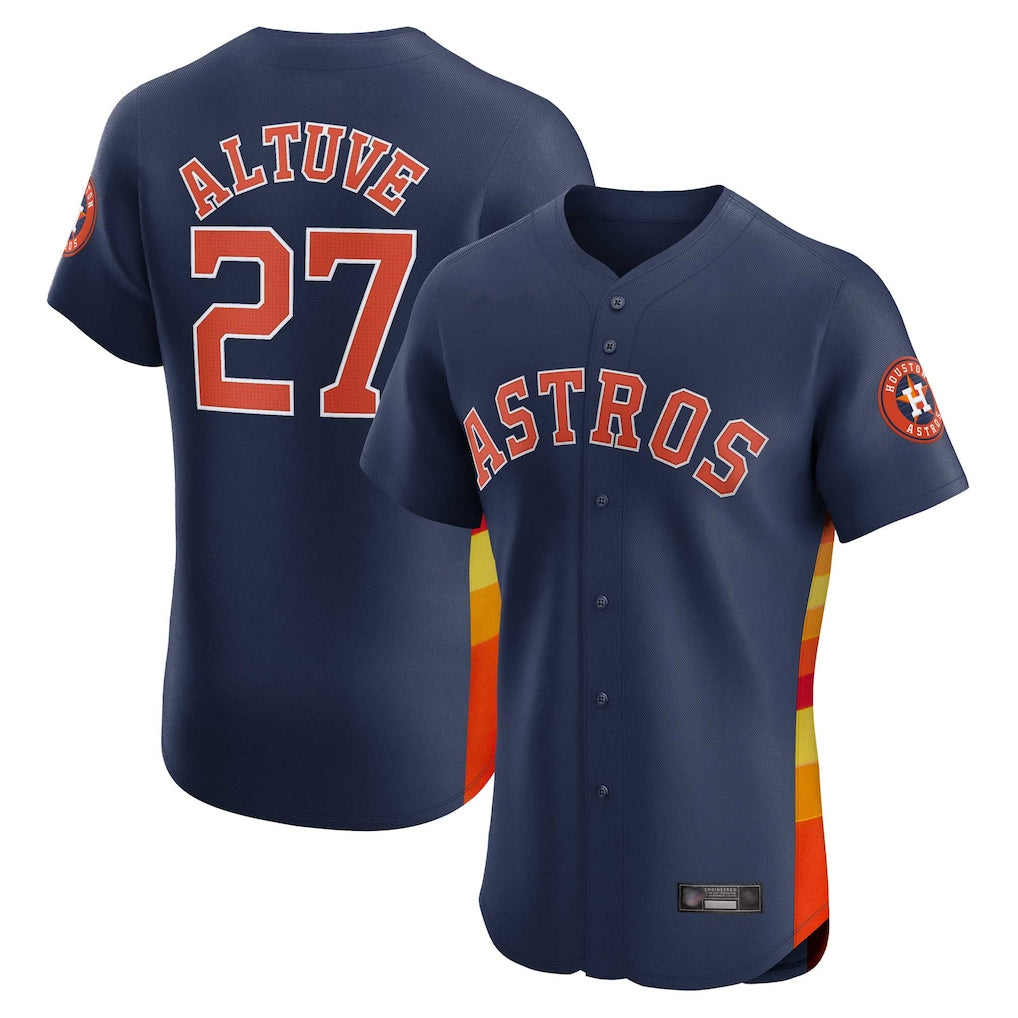 Friene H.Astros #27 Jose Altuve Player Navy Limited Elite Home Stitched Jerseys
