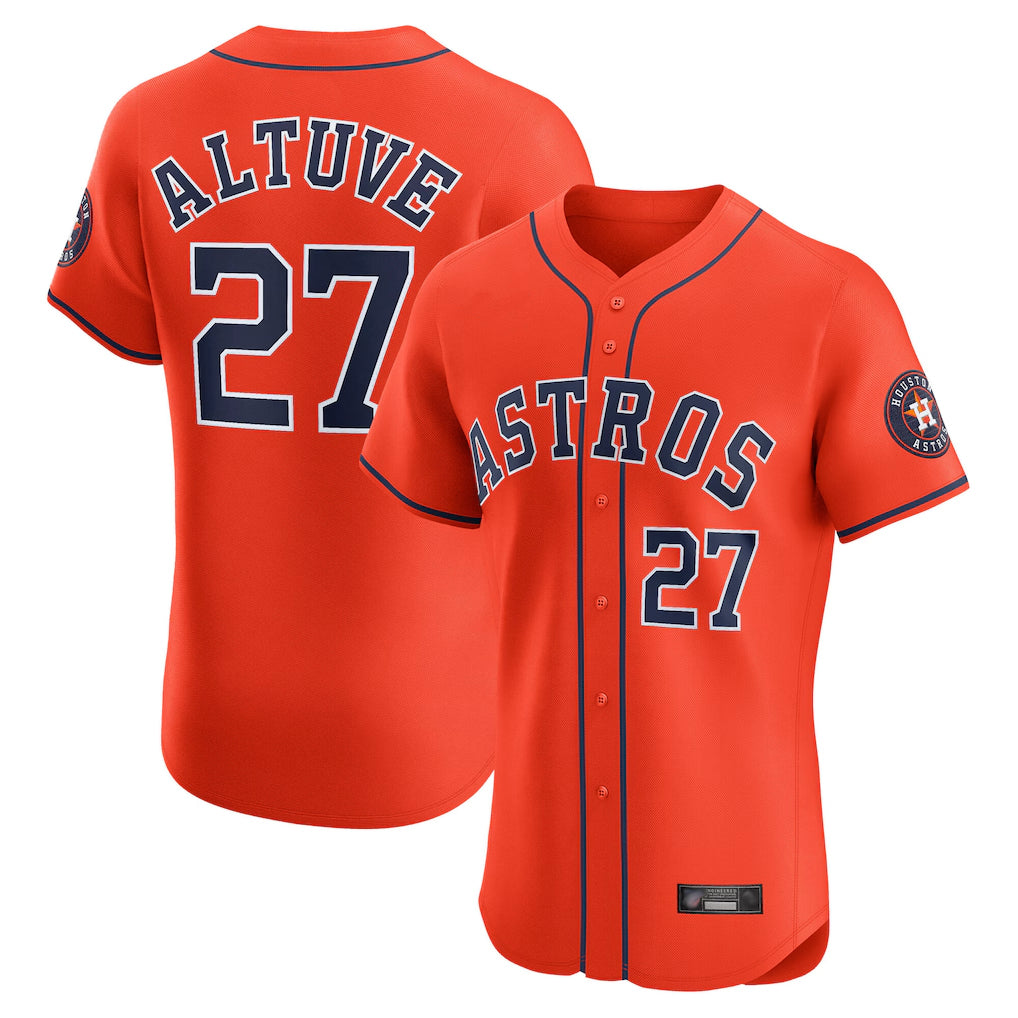 Friene H.Astros #27 Jose Altuve Player Orange Home Limited Elite Stitched Jerseys