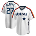Friene H.Astros #27 Jose Altuve Player White Cooperstown Collection T-shirt Stitched Jerseys