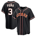 Friene H.Astros #3 Jeremy Pe?a Player Black Fashion Out Home Game Stitched Jerseys